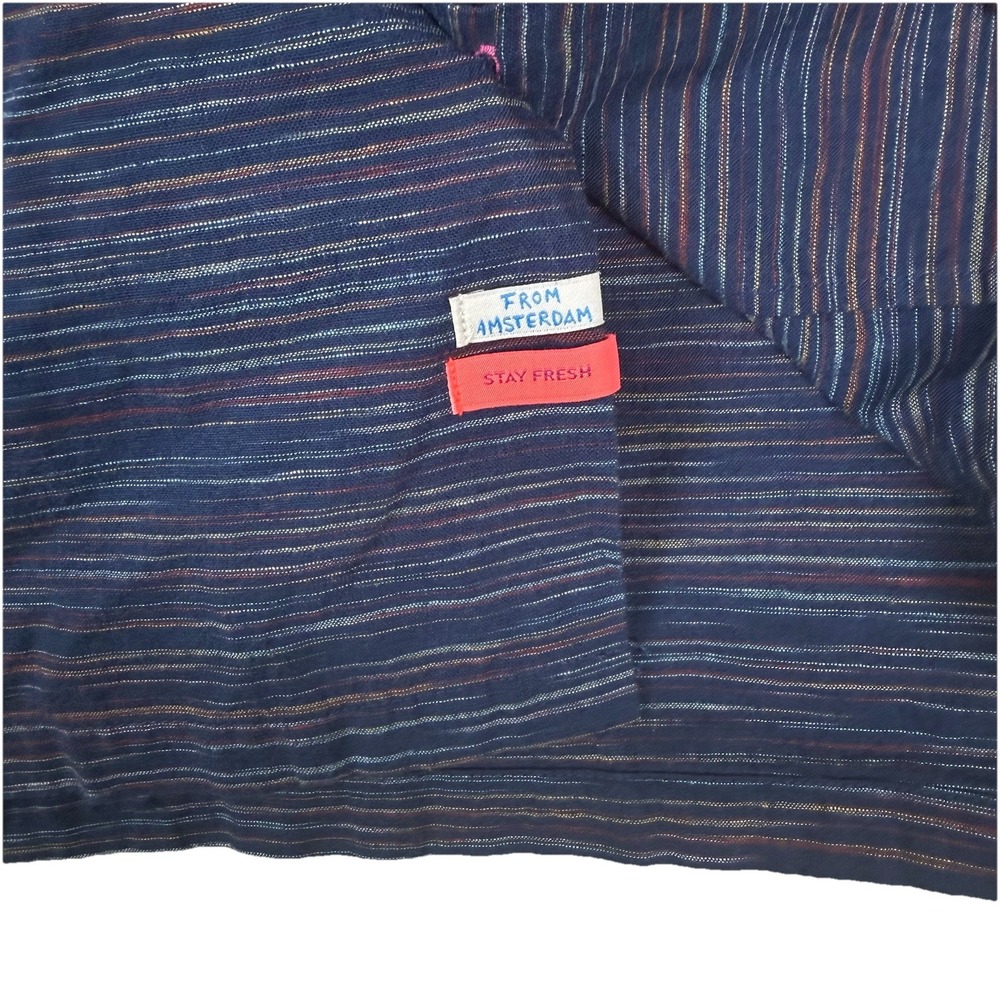 Scotch & Soda Dance All Night Shirt Mens Small Blue Stripe Linen Blend Amsterdam - Picture 5 of 10